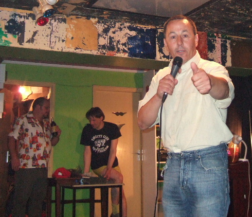 Comedian Nipper Thomas on stage at the Variety Club Notts.